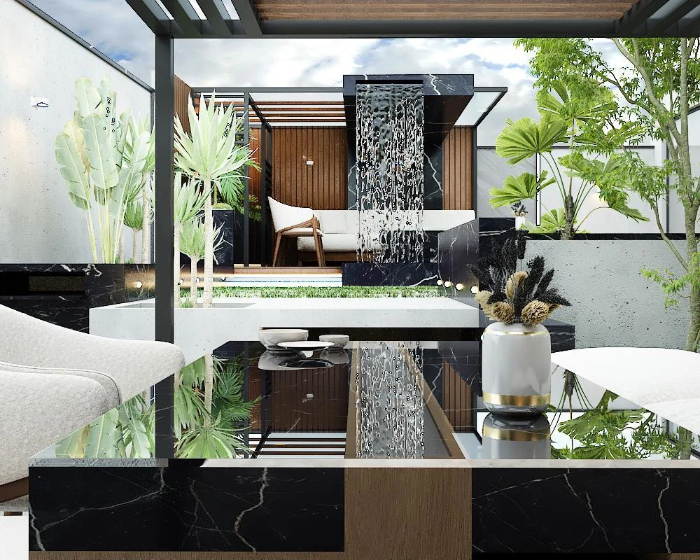 Courtyard design visualisation from Atefeh Afzali’s individual portfolio