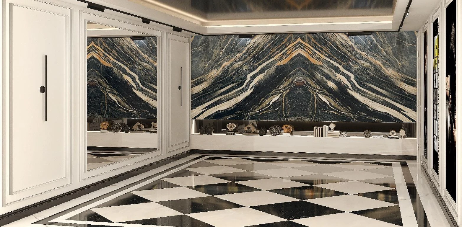 Interior visualisation with marble finishes