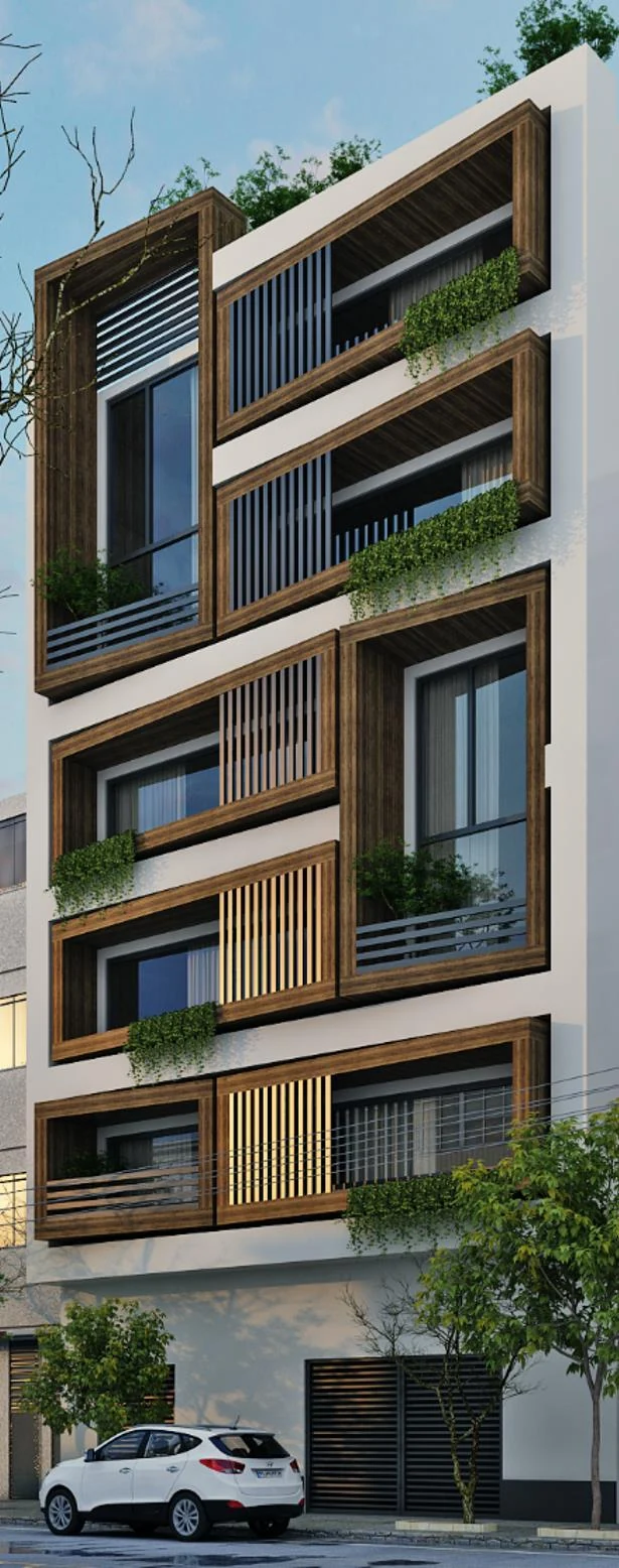 Facade and planted terrace visualisation