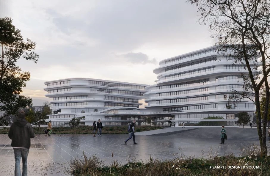 Layered architectural massing study