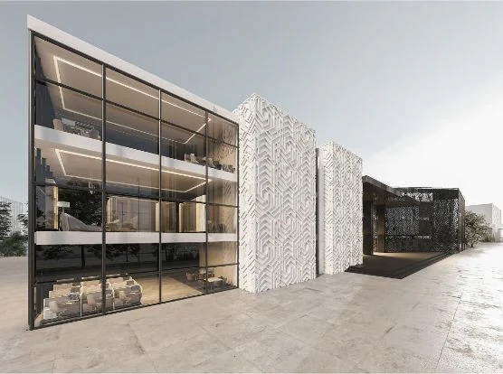 Facade and screened exterior study