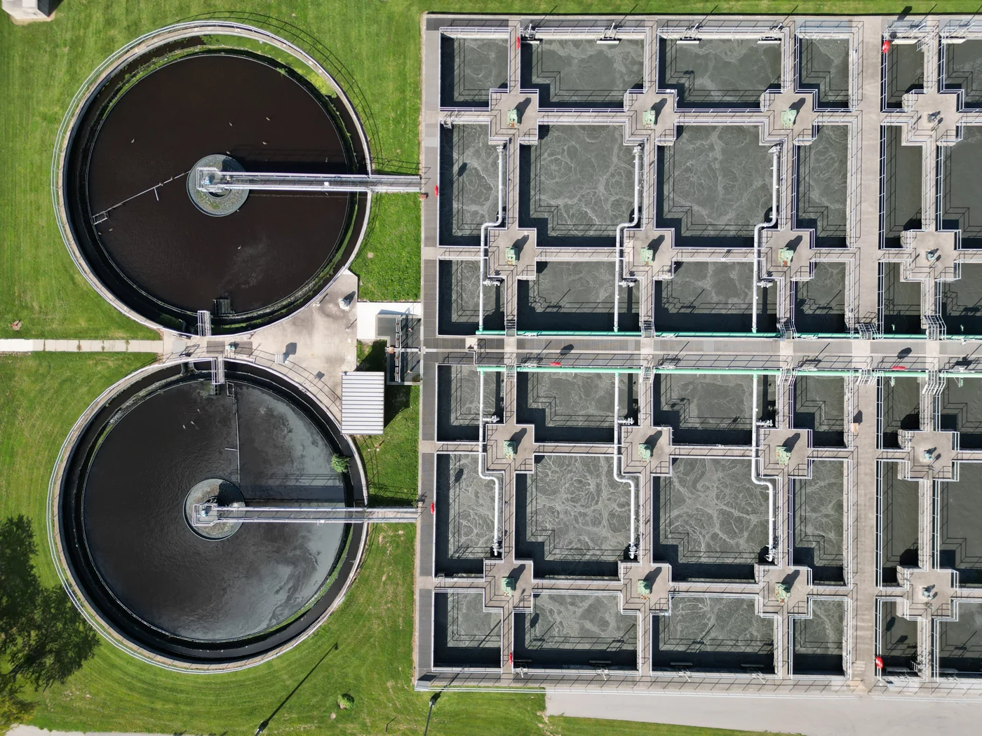 Reference aerial image of water treatment infrastructure